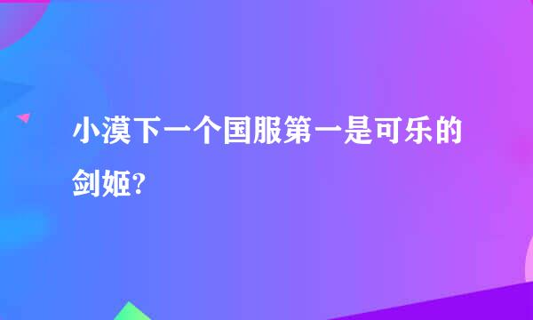 小漠下一个国服第一是可乐的剑姬?