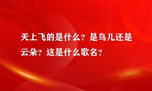 天上飞的是什么？是鸟儿还是云朵？这是什么歌名？