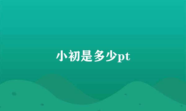 小初是多少pt