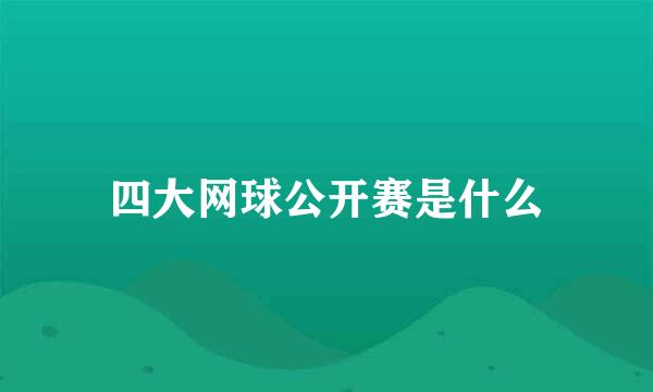 四大网球公开赛是什么