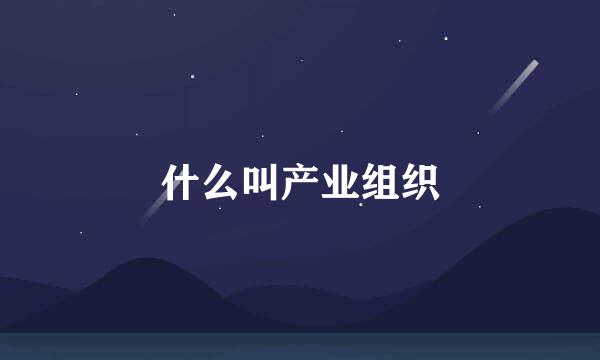 什么叫产业组织