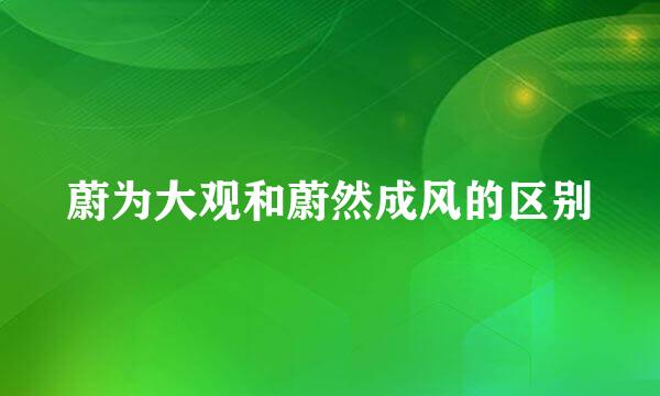 蔚为大观和蔚然成风的区别