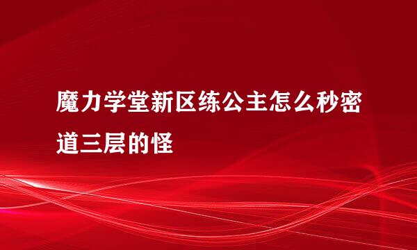 魔力学堂新区练公主怎么秒密道三层的怪