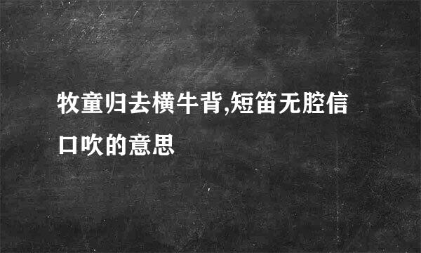 牧童归去横牛背,短笛无腔信口吹的意思