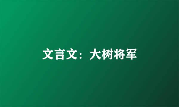 文言文：大树将军