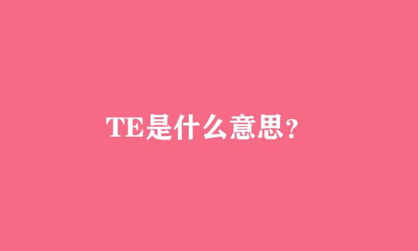 TE是什么意思？