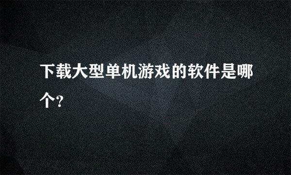 下载大型单机游戏的软件是哪个？