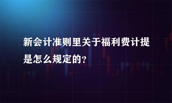 新会计准则里关于福利费计提是怎么规定的？