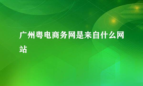 广州粤电商务网是来自什么网站