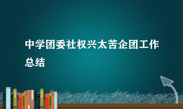 中学团委社权兴太苦企团工作总结