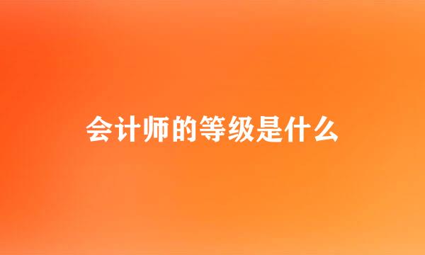 会计师的等级是什么