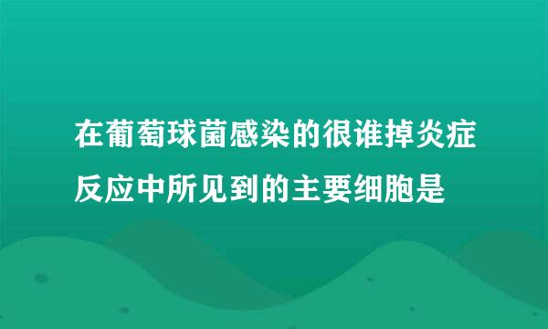 在葡萄球菌感染的很谁掉炎症反应中所见到的主要细胞是