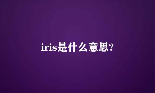 iris是什么意思?