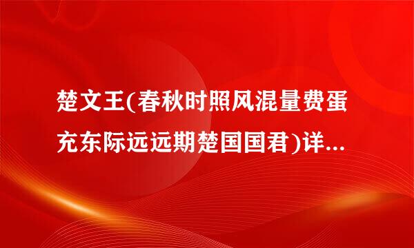 楚文王(春秋时照风混量费蛋充东际远远期楚国国君)详细资料大全