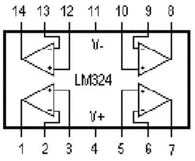 lm324n原理电路图及各引脚的作用