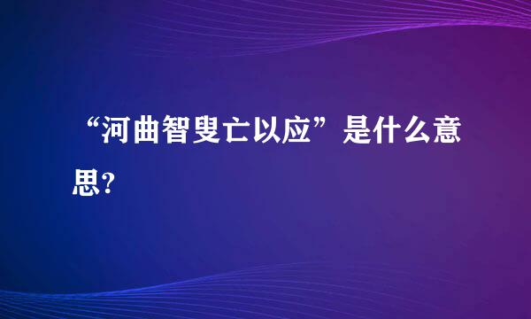 “河曲智叟亡以应”是什么意思?