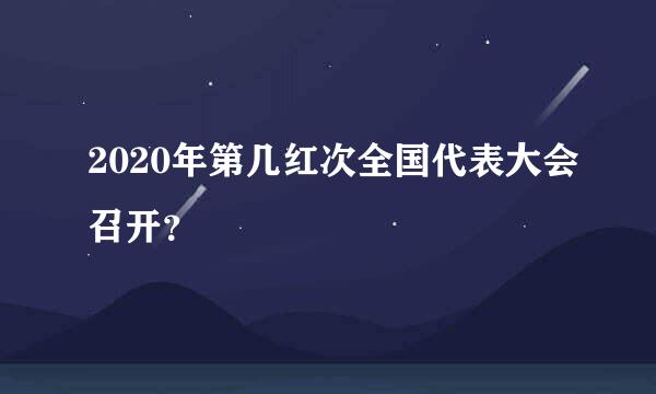 2020年第几红次全国代表大会召开？