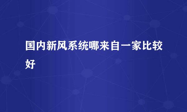 国内新风系统哪来自一家比较好