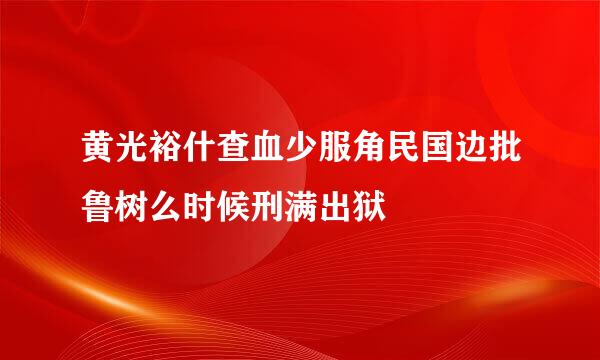 黄光裕什查血少服角民国边批鲁树么时候刑满出狱