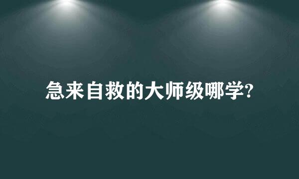 急来自救的大师级哪学?