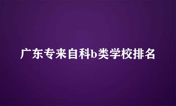 广东专来自科b类学校排名