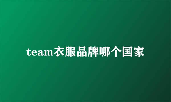 team衣服品牌哪个国家