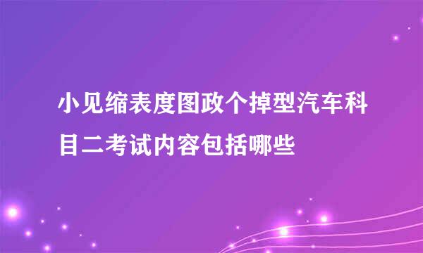 小见缩表度图政个掉型汽车科目二考试内容包括哪些