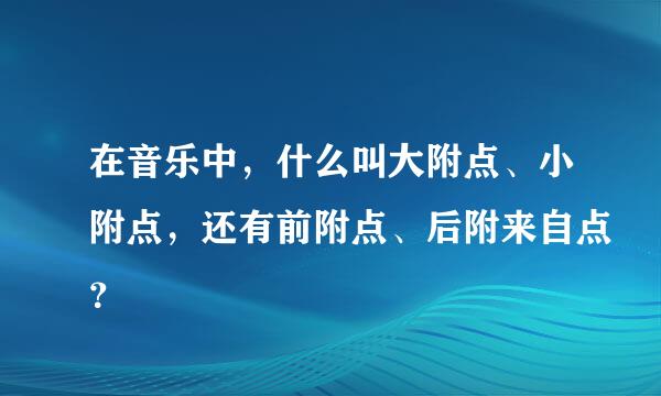 在音乐中，什么叫大附点、小附点，还有前附点、后附来自点？