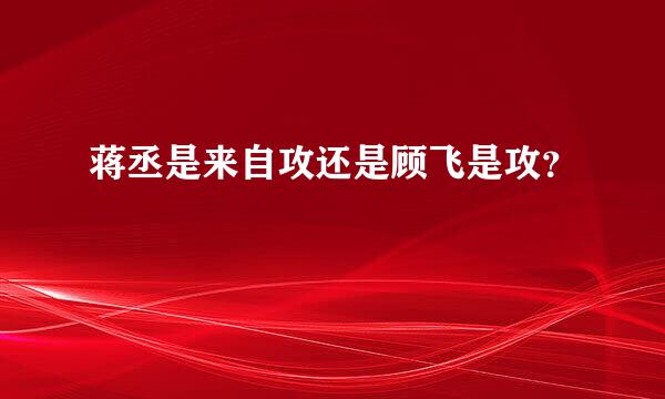 蒋丞是来自攻还是顾飞是攻？