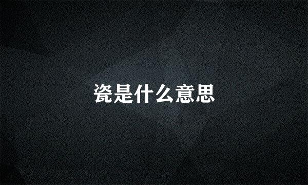 瓷是什么意思