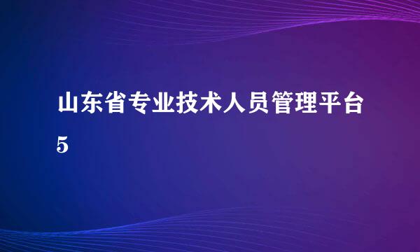 山东省专业技术人员管理平台5