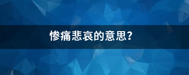 惨痛悲哀的意思？