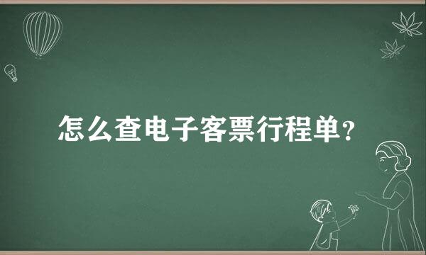 怎么查电子客票行程单？