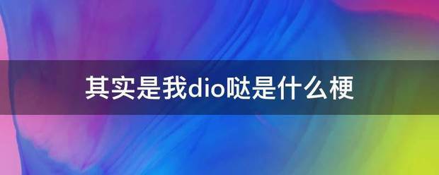 其实是我dio哒是什么梗