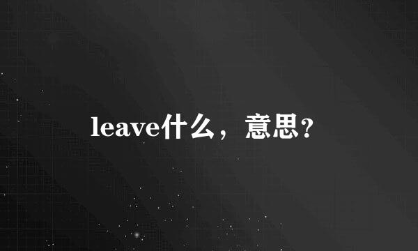 leave什么，意思？