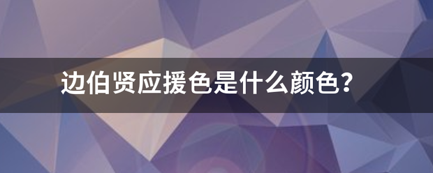 边伯贤应援色是什么颜色？