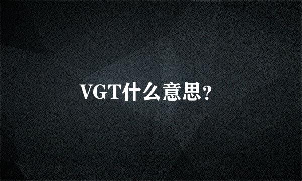 VGT什么意思？