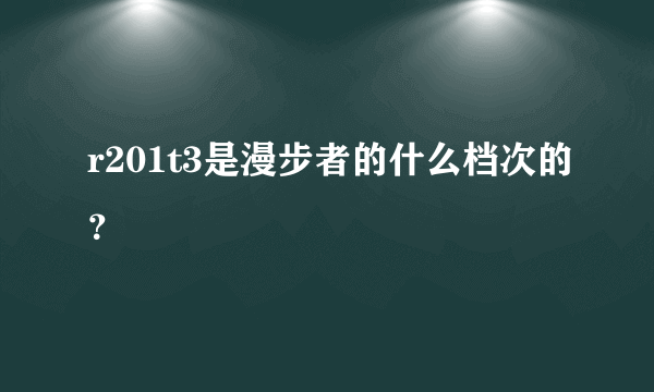 r201t3是漫步者的什么档次的？