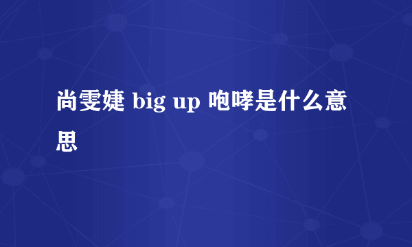 尚雯婕 big up 咆哮是什么意思