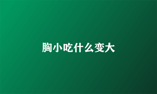 胸小吃什么变大