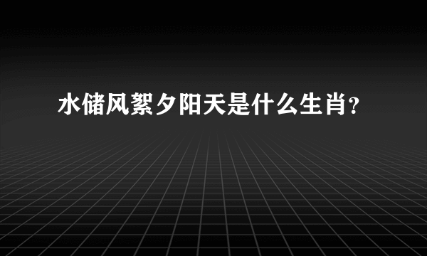 水储风絮夕阳天是什么生肖？