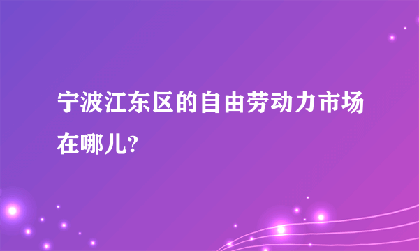 宁波江东区的自由劳动力市场在哪儿?