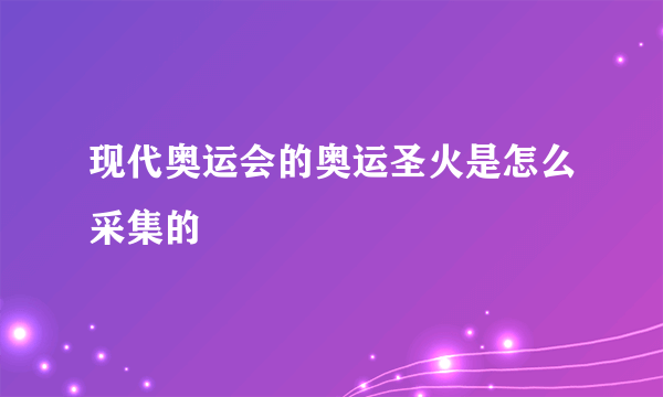 现代奥运会的奥运圣火是怎么采集的