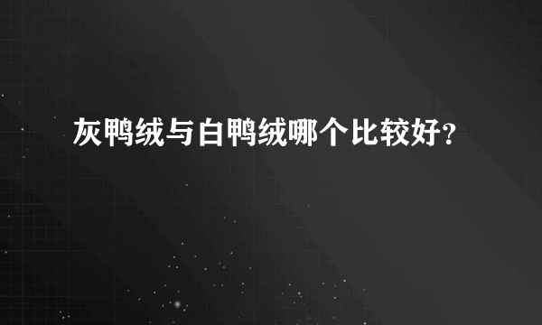 灰鸭绒与白鸭绒哪个比较好？