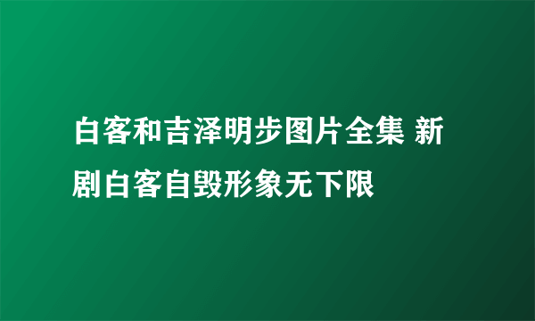 白客和吉泽明步图片全集 新剧白客自毁形象无下限