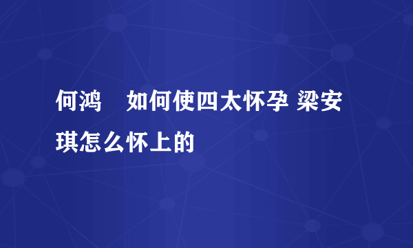 何鸿燊如何使四太怀孕 梁安琪怎么怀上的