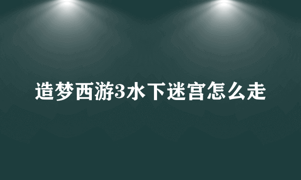 造梦西游3水下迷宫怎么走