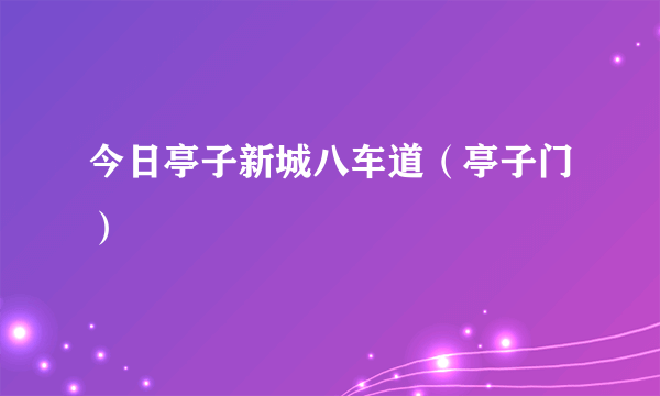 今日亭子新城八车道（亭子门）