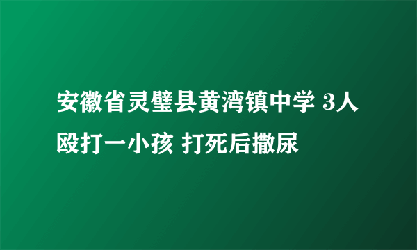 安徽省灵璧县黄湾镇中学 3人殴打一小孩 打死后撒尿