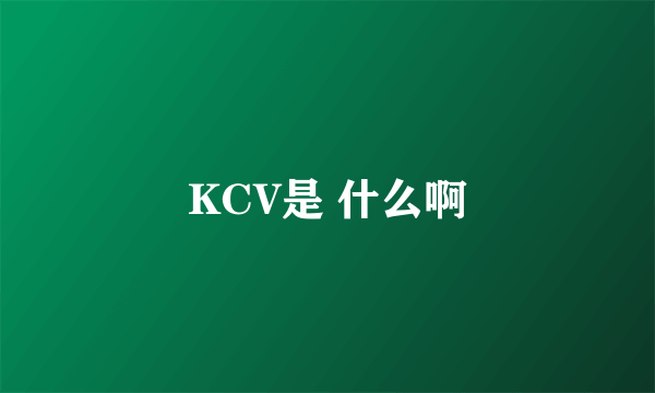 KCV是 什么啊